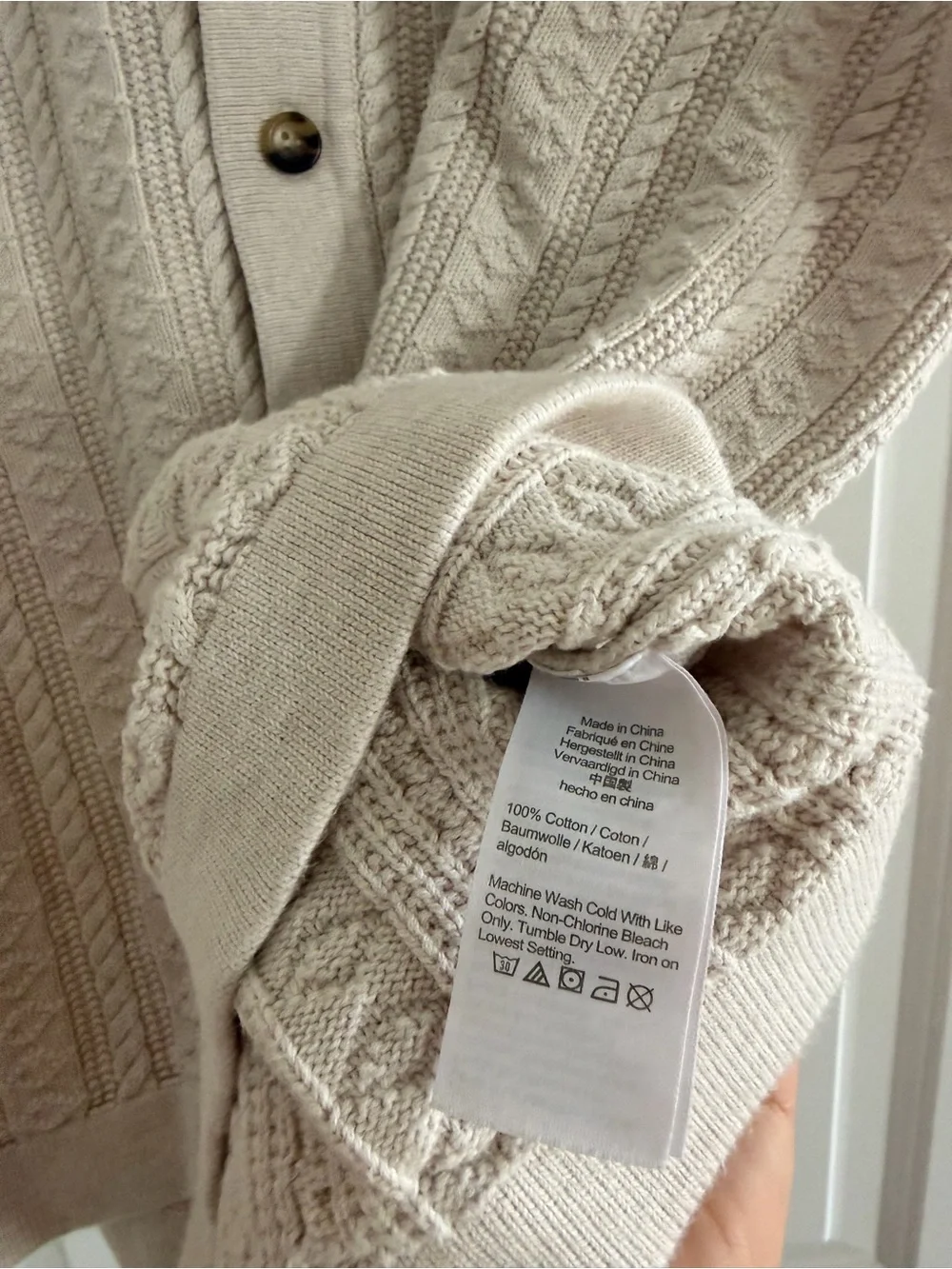 J. Crew Men's Short-Sleeve Knit Polo Cardigan in Beige